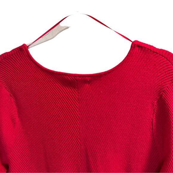 Croft & Barrow Women's Red Solid Long Sleeve Pullover V-Neck Sweater Size XL - Picture 7 of 11